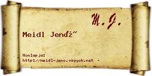 Meidl Jenő névjegykártya